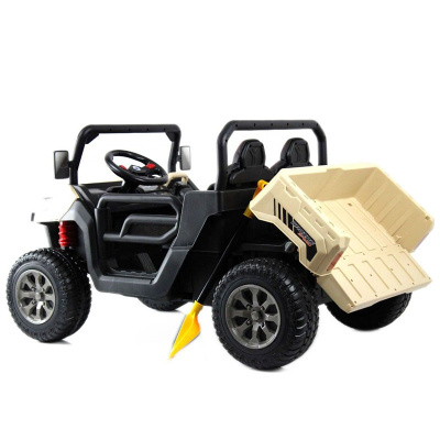 Детский электромобиль RiverToys H005HH кремовый 3