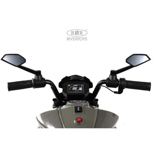 Детский электромотоцикл RiverToys C111MC серый фото 8