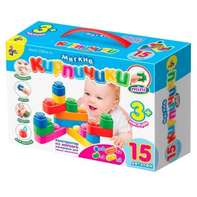 Мягкий конструктор Мягкие кирпичики 15 деталей Десятое королевство 02672 2