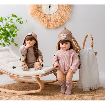 Интерактивная кукла Реборн Малышка в шапочке Yeez Wood JX-298-2