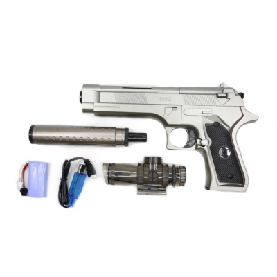Орбиз пистолет Beretta M92 Наша игрушка А004А6 серебристый 2