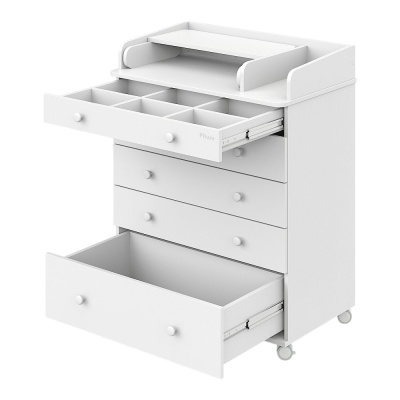 Комод пеленальный раскладной на колёсах Pituso Tori Белый-белый 02