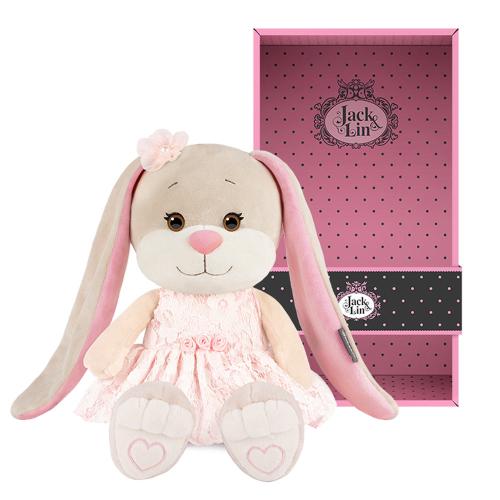 Мягкая игрушка Зайка Лин в кружевном розовом платье, 25 см Jack&Lin JL-02202316-25 фото 2