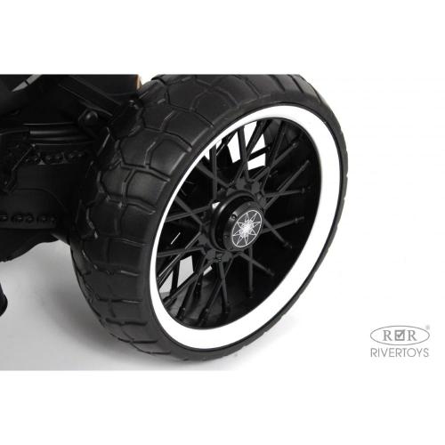 Детский электромотоцикл RiverToys М008БХ серый фото 6