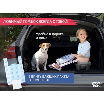 Дорожный горшок HandyPotty с универсальной вкладкой Roxy-Kids HP-255DGG 03