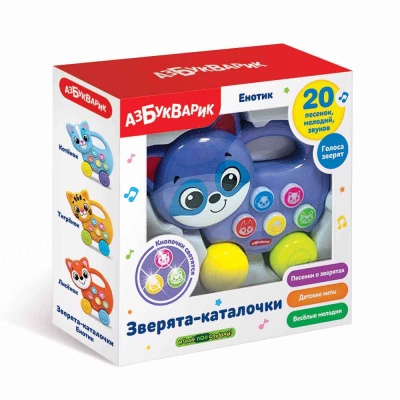 Каталка Енотик Зверята-каталочки Азбукварик Каталка Енотик Зверята-каталочки Азбукварик