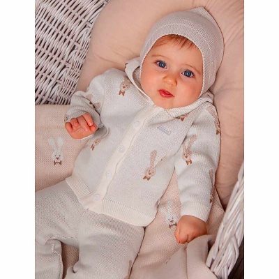 Комплект Зайка кардиган с капюшоном и брюки Наследникъ НВ6025-ЭК-БЖ 4