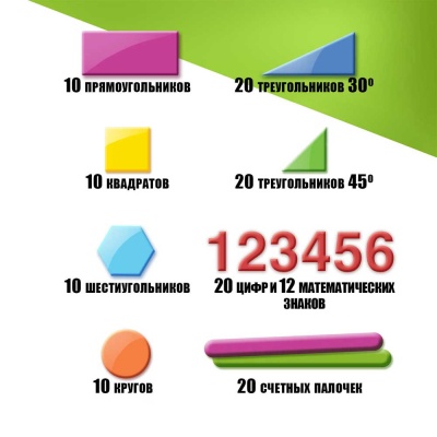 Касса цифр и счетных материалов Легкий счет 132 элемента Юнландия 104751