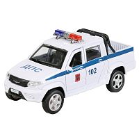Металлическая инерционная машинка UAZ Pickup Полиция 12 см Технопарк PICKUP-P-WH