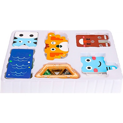 Конструктор магнитный Животные 35 деталей Рыжий кот 2313671 5