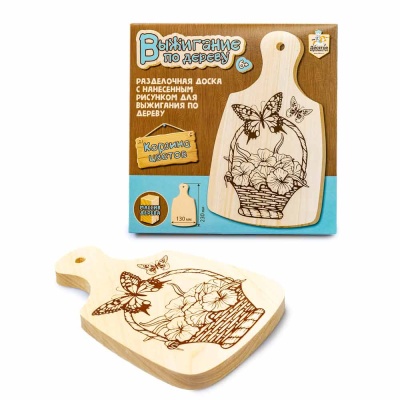 Разделочная доска для выжигания Корзина цветов Десятое Королевство 04140 2