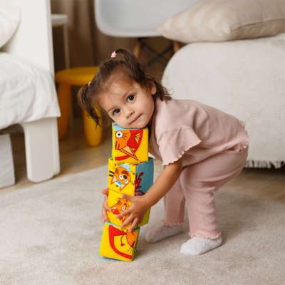 Мягкие кубики Три Кота Собери Карамельку Мякиши 748