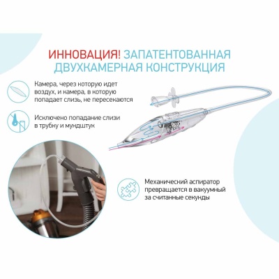 Назальный аспиратор с адаптером для пылесоса Dr.Bunny Roxy-Kids RND-27-116B 1 Назальный аспиратор с адаптером для пылесоса Dr.Bunny Roxy-Kids RND-27-116B 1