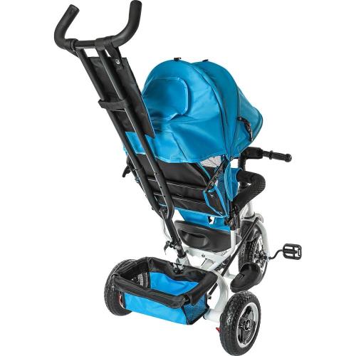 Велосипед трёхколёсный с родительской ручкой Velobibi Венера ВЛ-0870 голубой фото 3