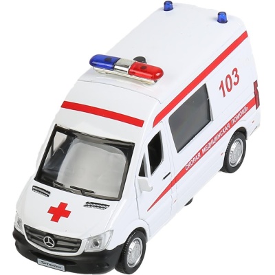 Металлическая модель Mercedes-Benz Sprinter Скорая Технопарк SPRINTERVAN-14SLAMB-WH 01