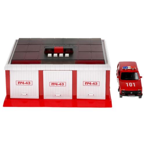 Игровой набор Пожарно-спасательная часть Технопарк GARAGE-22SL1XCAR-FIR фото 3