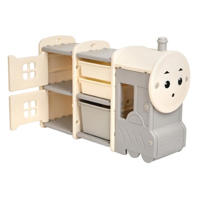 Стеллаж для игрушек с ящиками Паровозик Pituso YYTF23-grey 05