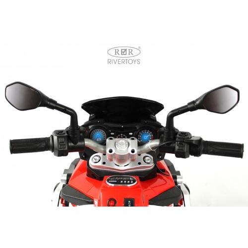 Детский электромотоцикл RiverToys М008БХ красный фото 2