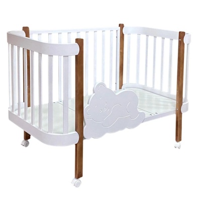 Кроватка-трансформер с продольным маятником Антел Solnyshko белый/бук 01 Кроватка-трансформер с продольным маятником Антел Solnyshko белый/бук 01