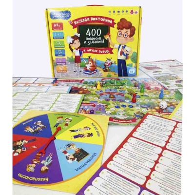 Игра настольная Весёлая викторина К школе готов! 400 вопросов и заданий Геодом