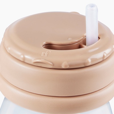 Поильник для кормления с трубочкой и ручками 250 мл Happy Baby 14012 light brown 2