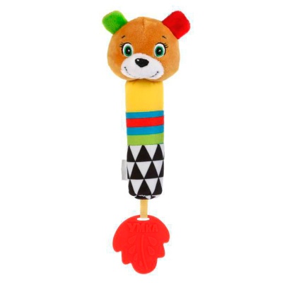 Текстильная игрушка прорезыватель-пищалка Мишка Умка RS-B4