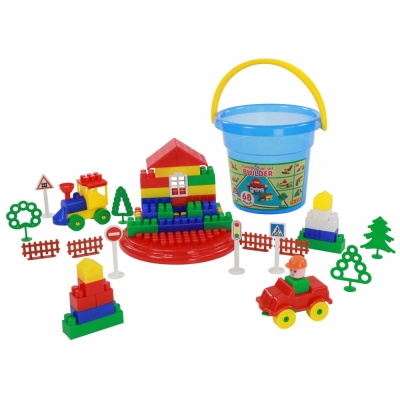 Конструктор блочный Строитель Полесье 37190