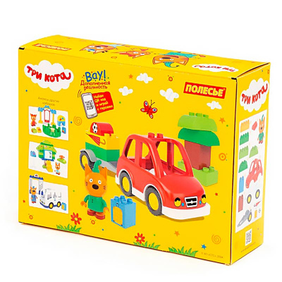 Конструктор Макси Три кота Компот и автомобиль 12 элементов Полесье 77193 5