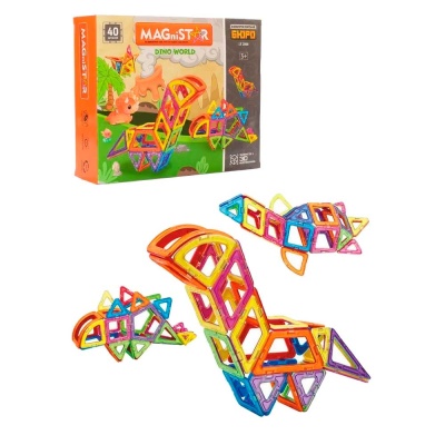 Магнитный конструктор Magnistar Dino world 40 деталей Наша Игрушка LT2008 1