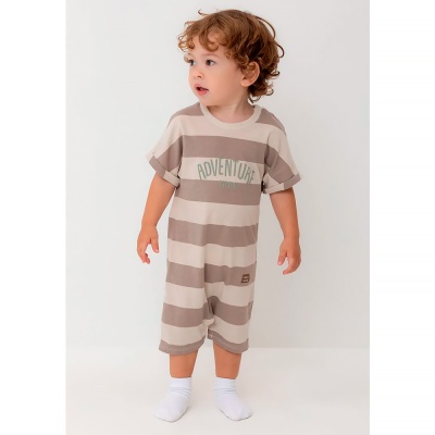 Полукомбинезон для мальчика Crockid КР 6499 бежевый коричневый полоска к552 2 Полукомбинезон для мальчика Crockid КР 6499 бежевый коричневый полоска к552 2