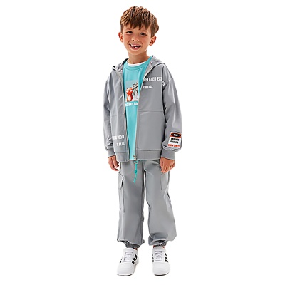 Худи для мальчика Bellbimbo М.250093 серо зеленый 4