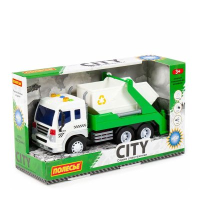 Игрушка автомобиль-контейнеровоз инерционный со светом и звуком Сити Полесье 86198 3
