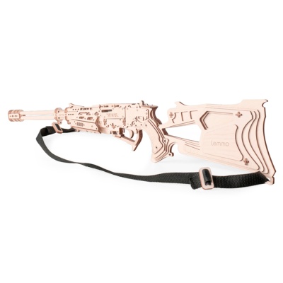 Конструктор деревянный Винтовка Шторм резинкострел 123 детали Lemmo 0129 3