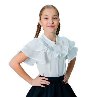 Блузка школьная для девочки Deloras С64287S молочная 5
