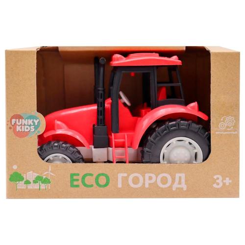 Эко игрушка Трактор с фрикционным механизмом 16 см Funky Toys FT0416333-1 красный фото 2