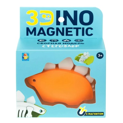 Сборная модель магнитный Стегозавр 3Dino Magnetic 1TOY Т23870 2