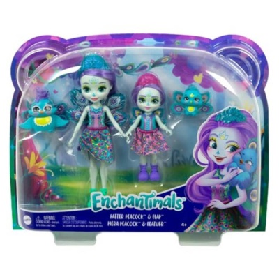 Игровой набор Enchantimals Пэттер Павлина с сестричкой и питомцами Mattel HCF83