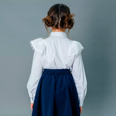 Блузка школьная для девочки Deloras C64219 белая 3