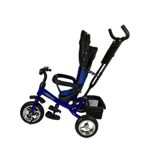 Велосипед трёхколёсный с родительской ручкой Velobibi Сатурн ВЛ-0688 синий фото 4