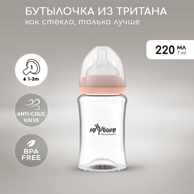 Бутылочка для кормления 220 мл Miyoumi BOTTLE01-220M/244 2