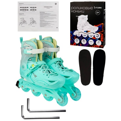 Ролики раздвижные размер S 29-33 Рыжий кот РЛК-2537 голубые 5