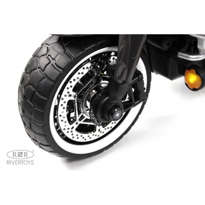 Детский электромотоцикл RiverToys М008БХ серый