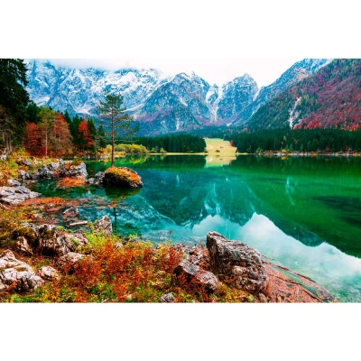 Алмазная мозаика Изумрудное озеро 30х40 см полное заполнение Рыжий кот НД-0391