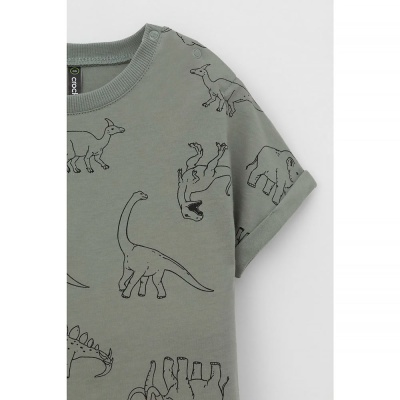 Полукомбинезон для мальчика Crockid КР 6499 зеленый чай динозавры к552 3 Полукомбинезон для мальчика Crockid КР 6499 зеленый чай динозавры к552 3