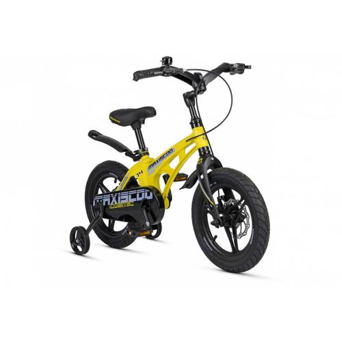 Велосипед детский Maxiscoo Cosmic Deluxe Plus 14 MSC-C1441D жёлтый матовый фото 2