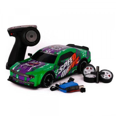 Машинка для дрифта на радиоуправлении Kid Rocks RC1870B зеленый 3