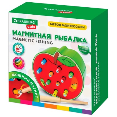 Магнитная рыбалка сортер Червяки в яблоке Brauberg Kids 665244 3