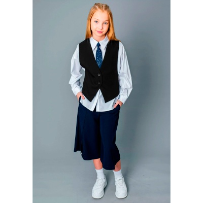 Жилет школьный для девочки Deloras V64361 черный 2