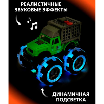 Монстртрак Охота на динозавра инерционный Пламенный мотор 870970 3