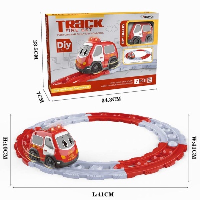 Железная дорога Пожарная служба для малышей на батарейках 889901 2